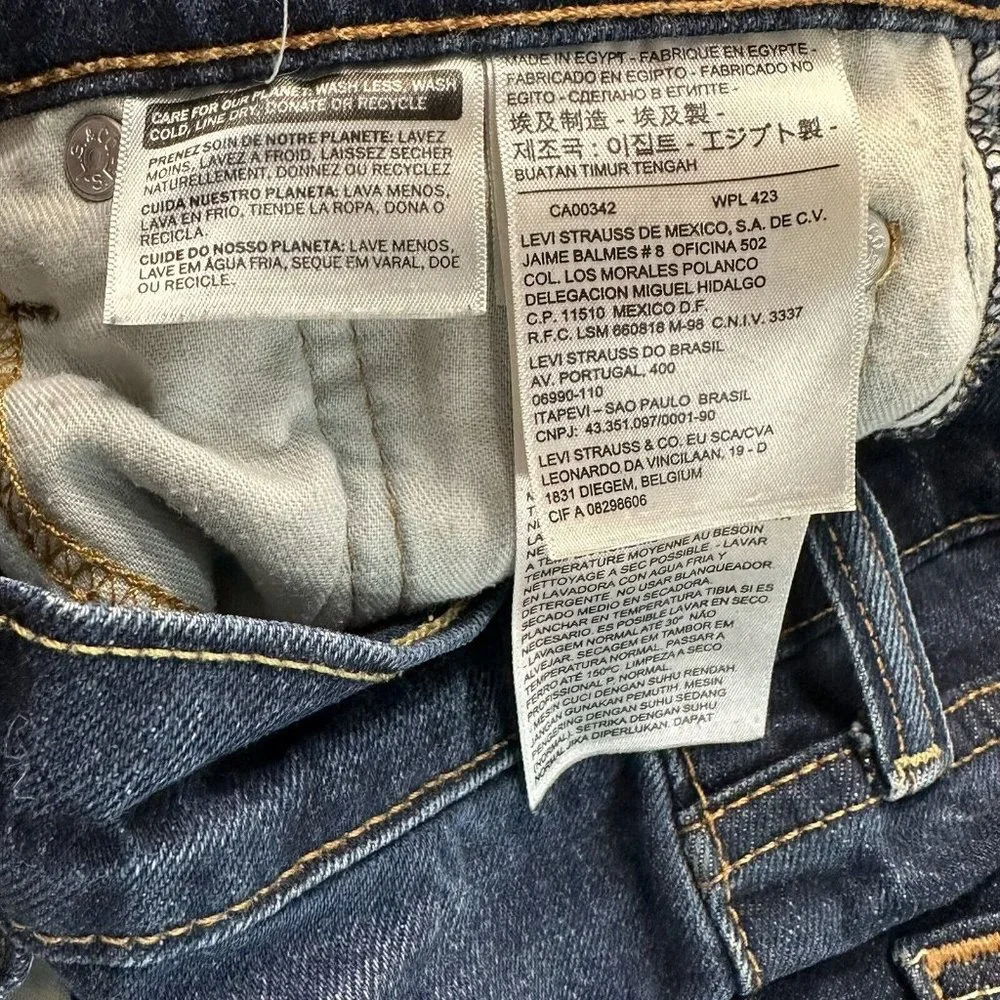 Levi's Men's 514 Distressed Straight Leg Stretch Denim Jeans Egypt 30x30* Blue